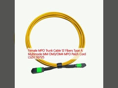 Cable de tronc MPO féminin à 12 fibres multimode MM OM3/OM4 MPO LSZH 50/125