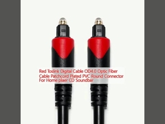 Cable numérique Toslink rouge OD4.0 câble à fibre optique patchcord PVC plaqué connecteur rond pour le lecteur de CD à domicile