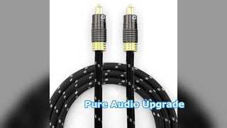 Câble audio Toslink doré, haut-parleur de caisson de basses audiophile