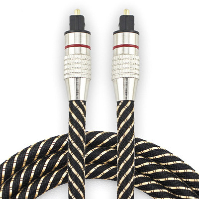 Câble numérique optique Toslink coque métallique tressée en Nylon connecteur à anneau rouge HiFi SPDIF 1M - 10M pour barre de son