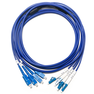 SC LC Cordon de brassage fibre optique Multimode Dual-Core OM3 4/4 10G pour Survailiance WLAN LAN