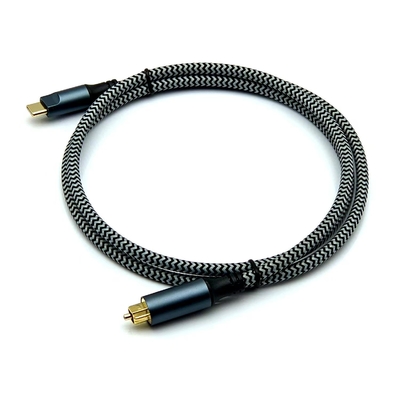 Câble optique audio Toslink très vendu avec connecteur Type-C mâle et connecteurs plaqués or pour un son cristallin