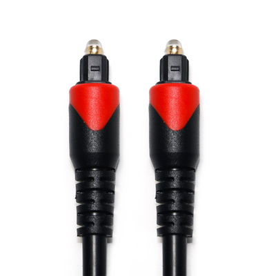acheter Câble numérique Toslink rouge OD4.0 câble à fibres optiques cordon de raccordement plaqué PVC connecteur rond pour la maison plaer CD barre de son online manufacture
