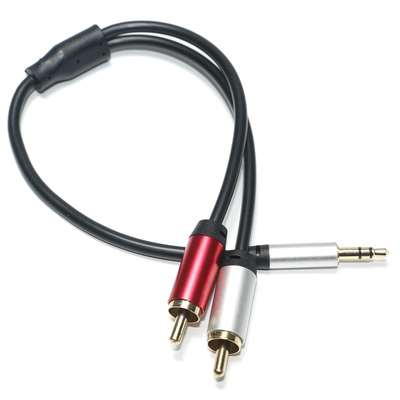 acheter Câble Audio numérique 3.5MM 2/1 connecteur doré en alliage d'aluminium plaqué rouge blanc PVC noir pour Audio de voiture online manufacture