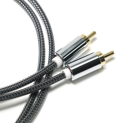 acheter Coque en alliage d'aluminium tricoté en Nylon noir RCA splendide OD6.0 pour barre de son HiFi luxe voiture audio 1.5M online manufacture