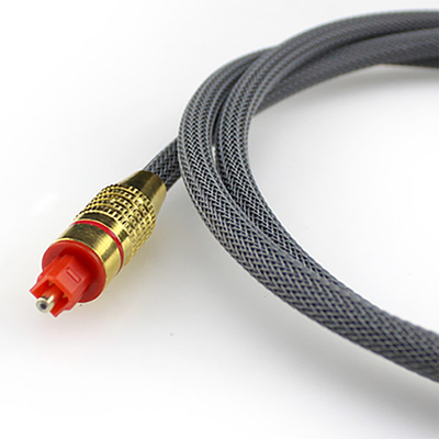 acheter Toslink câble à fibre optique numérique tissé filet plaqué or coquille rouge Port 1.2M 2M 3M pour barre de son online manufacture