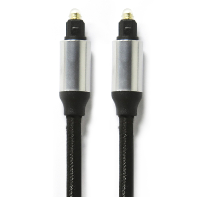 acheter Toslink câble à fibres optiques numérique OD4.0 câble tressé en plastique plaqué coque en métal connecteur rond pour barre de son lecteur CD online manufacture