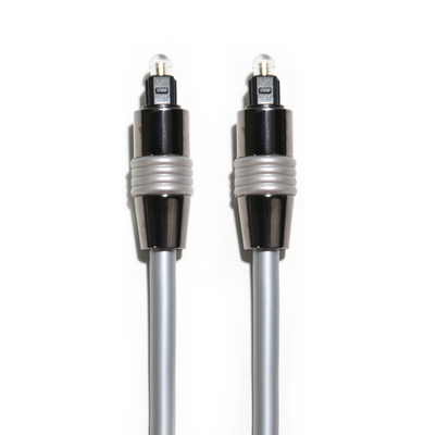 acheter La corde OD5.0 argentée de fibre optique de câble de Toslink a plaqué l'encre en aluminium Shell For Amplifier Soundbar noire 1.5M 3M 5M online manufacture