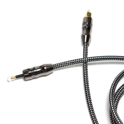 TOSLINK OD6.0mm câble audio à fibre optique numérique fil en plastique en alliage de zinc noir
