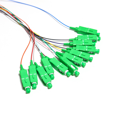 SC APC 12core Fanout Fiber Optique Pigtail SM Simplex 1.5 M Fiber Optique Pigtail/planaire Lightwave Circuit splitter