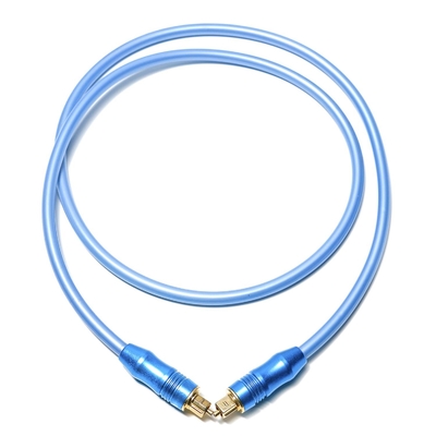 Le bleu audio optique du câble OD5.0 de Toslink Digital a plaqué Shell For Amplifier Soundbar en aluminium 1.5M 3M 5M