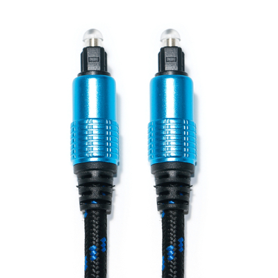 TOSLINK câble numérique Audio optique plaqué rond Ject corde tricotée son Hifi pour Home cinéma 1.8M 2M