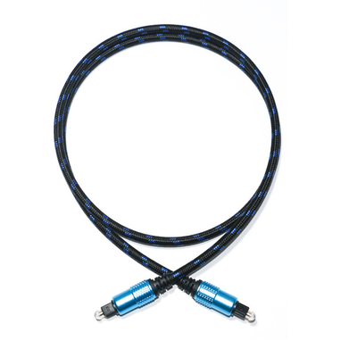 TOSLINK câble numérique Audio optique plaqué rond Ject corde tricotée son Hifi pour Home cinéma 1.8M 2M
