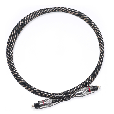 Câble Audio numérique rouge et Toslink corde texturée tressée en Nylon OD4.0 connecteur plaqué métal 1.2M 1.5M 2M 3M