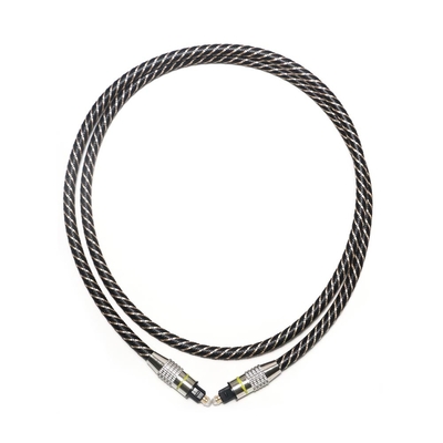 Connecteur plaqué par métal OD4.0 tressé par nylon jaune de câble audio optique de TOSLINK