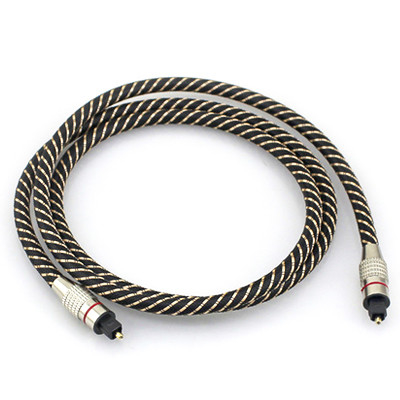 Câble numérique optique Toslink coque métallique tressée en Nylon connecteur à anneau rouge HiFi SPDIF 1M - 10M pour barre de son