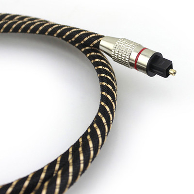 Câble numérique optique Toslink coque métallique tressée en Nylon connecteur à anneau rouge HiFi SPDIF 1M - 10M pour barre de son