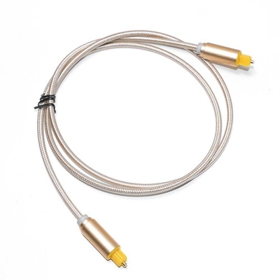 Corde tricotée Toslink avec coque en métal givré plaqué OD4.0 prise pour haut-parleur de voiture barre de son de câble numérique