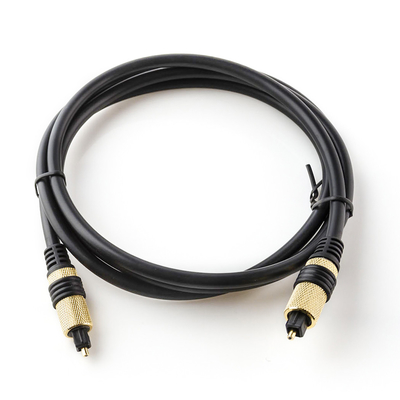Toslink câble à fibres optiques Audio numérique PVC plaqué coquille dorée prise en métal jaune pour Home cinéma CD TV