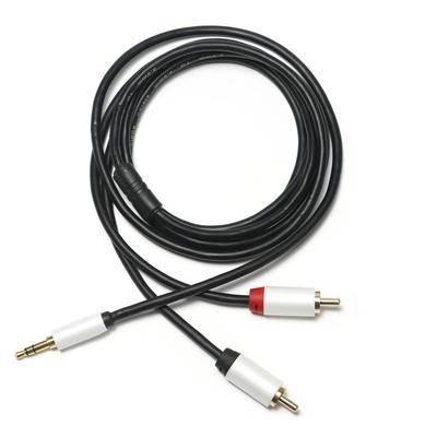 3,5 millimètres de Digital en métal plaqué blanc Shell Golden Connector du câble 2/1 audio 1M 2M 3M RCA pour l'audio de voiture de Soundbar