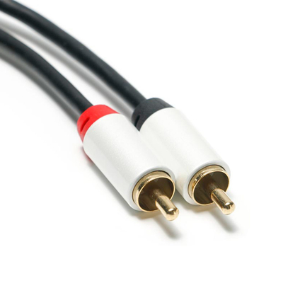 3,5 millimètres de Digital en métal plaqué blanc Shell Golden Connector du câble 2/1 audio 1M 2M 3M RCA pour l'audio de voiture de Soundbar