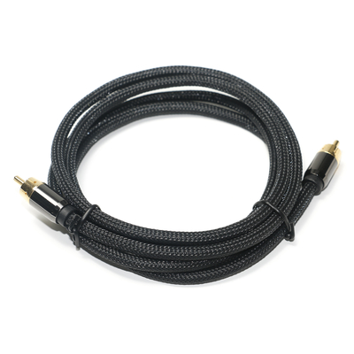 Câble Audio numérique RCA 3.5MM corde en nylon tricoté coque en alliage d'aluminium plaqué connecteur doré qualité supérieure pour barre de son