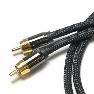 Câble Audio numérique RCA 3.5MM corde en nylon tricoté coque en alliage d'aluminium plaqué connecteur doré qualité supérieure pour barre de son