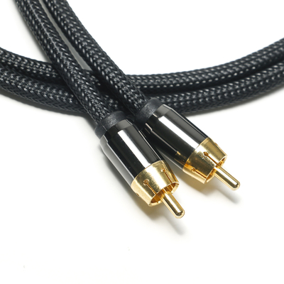 Câble Audio numérique RCA 3.5MM corde en nylon tricoté coque en alliage d'aluminium plaqué connecteur doré qualité supérieure pour barre de son