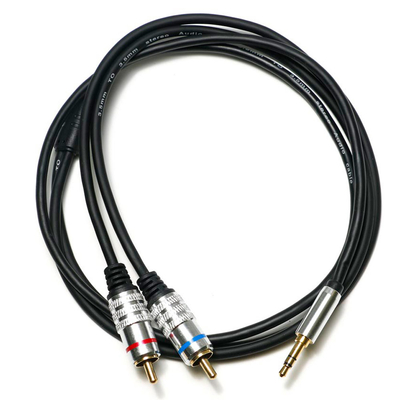 Usine oulet RCA 3.5 MM Câble Audio Rouge Bleu Jante PCV Couverture Plaqué Alliage Pour CD TV Soundbar