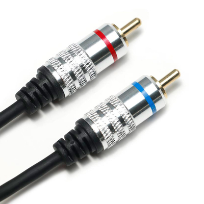 Usine oulet RCA 3.5 MM Câble Audio Rouge Bleu Jante PCV Couverture Plaqué Alliage Pour CD TV Soundbar