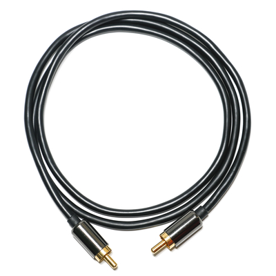 Câble Audio numérique RCA sortie 3.5mm 1/1 Double plaque mâle métal noir PVC alliage d'aluminium 1.2M pour barre de son Audio de voiture