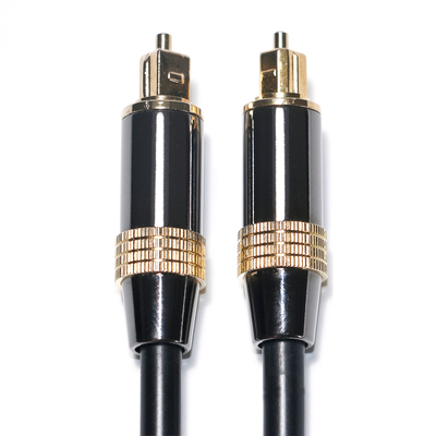Toslink câble numérique OB6.0 PVC corde plaqué noir métal jante or Interface 1.2M 2M