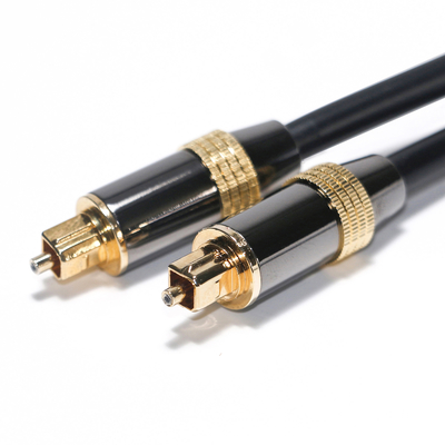 Toslink câble numérique OB6.0 PVC corde plaqué noir métal jante or Interface 1.2M 2M