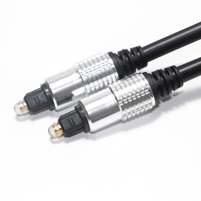 Débouché d'usine en aluminium noir de bruit de haute fidélité de PVC OD5.0 Shell Plated Gold Ports de câble audio de Toslink pour l'amplificateur Soundbar