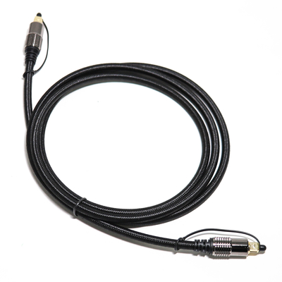 Câble Audio optique TOSLINK OD5.0 Blakc Knite corde plaqué alliage coque or Interface 0.8M 1.2M pour barre de son Home cinéma
