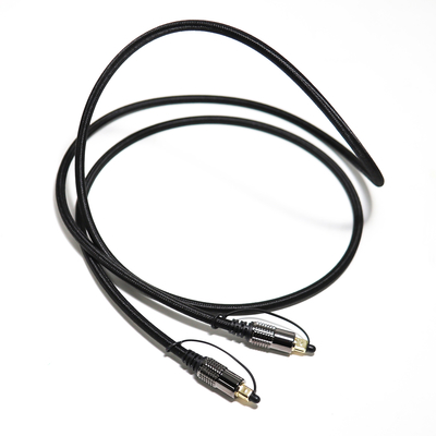 Câble Audio optique TOSLINK OD5.0 Blakc Knite corde plaqué alliage coque or Interface 0.8M 1.2M pour barre de son Home cinéma