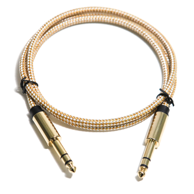 Guita String RCA Audio Cable 6.35MM Corde Tricotée Fine Metal Interface 0.8M