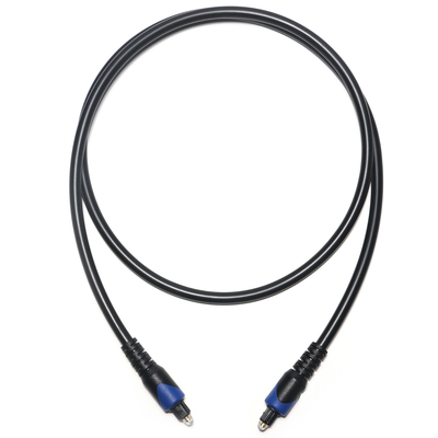 Câble numérique bleu et Toslink OD4.0 câble à fibres optiques plaqué PVC connecteur rond pour lecteur CD barre de son
