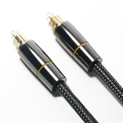 Toslink Toslink câble à fibres optiques filet tissé en Nylon plaqué cuivre connecteur de jante en or 1.2M pour haut-parleur de caisson de basses