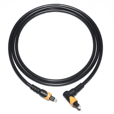 Fabrique Sortie Toslink câble optique à fibre audio mâle Noir Jaune PVC 90° Carré Toslink câble optique en plastique