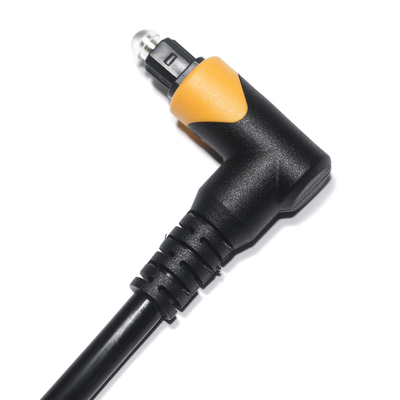 Fabrique Sortie Toslink câble optique à fibre audio mâle Noir Jaune PVC 90° Carré Toslink câble optique en plastique