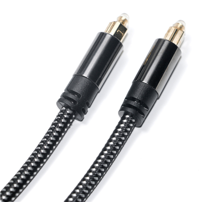 Sortie d'usine tout nouveau câble Audio optique numérique Toslink SPDIF tissé Net plaqué or câble amplificateur pour caisson de basses