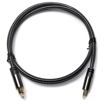 Sortie d'usine tout nouveau câble Audio optique numérique Toslink SPDIF tissé Net plaqué or câble amplificateur pour caisson de basses