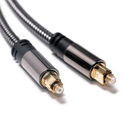 Sortie d'usine tout nouveau câble Audio optique numérique Toslink SPDIF tissé Net plaqué or câble amplificateur pour caisson de basses
