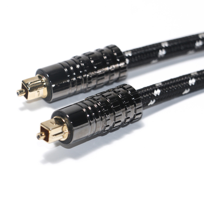 Câble Audio optique numérique Toslink OD5.0 corde tricotée plaquée avec coque texturée noire pour barre de son amplificateur 1.5M 3M 5M
