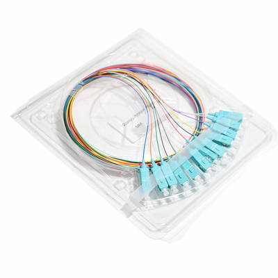 Cordon de raccordement à fibre optique bleu SC & UPC 12Core Ruban Pigtail Port bleu 09mm Gigabit Ethernet Vitesses 1.5M 2M 3M