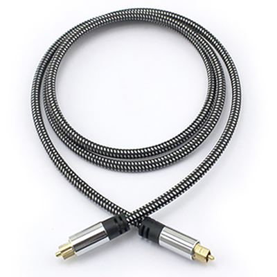 Câble de tresse Toslink Audio optique numérique OD5.0 coque en aluminium argenté plaqué pour amplificateur barre de son 1.5M 3M 5M
