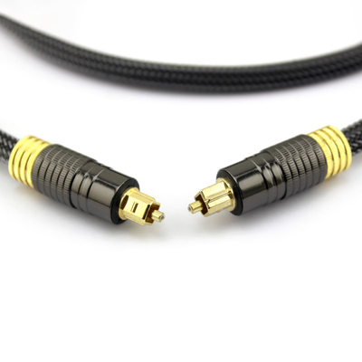 Factory Outlet Premium Digital Optical Audio Toslink 24K Plaqué Or Corde Tricotée 1.2M