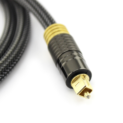 Factory Outlet Premium Digital Optical Audio Toslink 24K Plaqué Or Corde Tricotée 1.2M