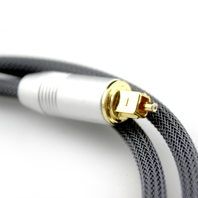 [Sortie d'usine] Toslink Plaqué Or Argent Port Corde Tricotée Pour Audiophile HiFi Subwoofer Haut-Parleur 1.2M 2M